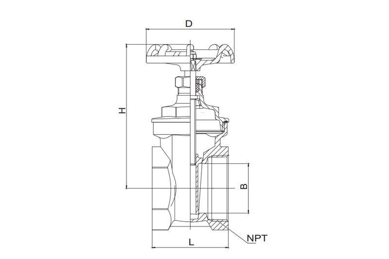 黄铜闸阀Z15W-16T(美制)