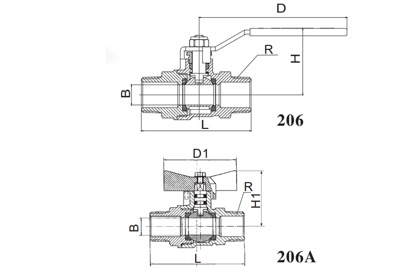 黄铜外螺纹球阀 Q21F-20T