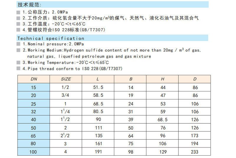 黄铜燃气球阀 Q 11F-20T R 