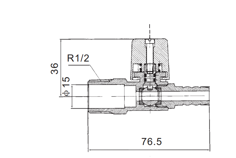  黄铜安全式外螺纹接管燃气球阀 RQZ-PN0.15_DN15