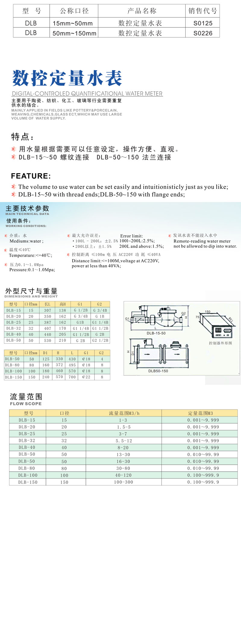 数控定量水表