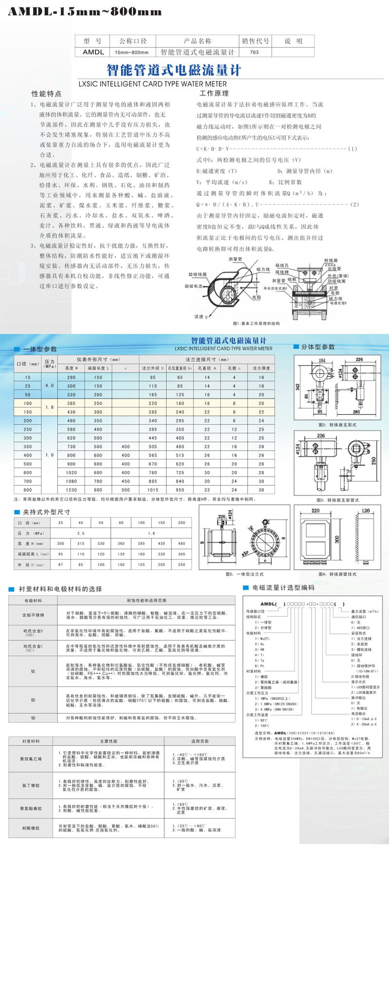 智能管道式电磁流量计