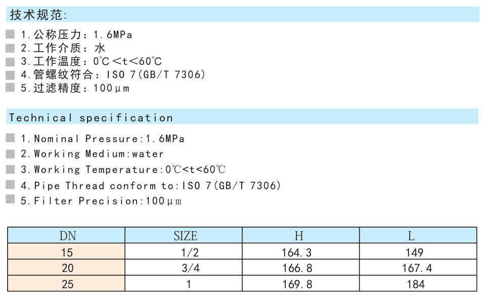 黄铜反冲洗过滤器 SY21-16T