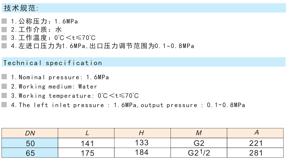 729黄铜活塞式可调减压阀 Y13X-16T