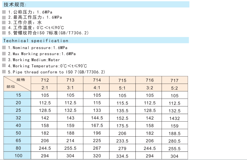 黄铜比例减压阀 Y13X-16T