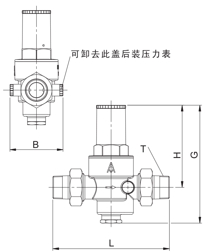 745黄铜可调式减压阀Y22X-16T